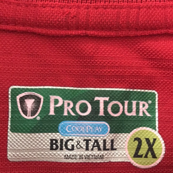 PGA Pro Tour CoolPlay RED Golf Polo Shirt Size 2XL BIG AND TALL - Picture 3 of 8